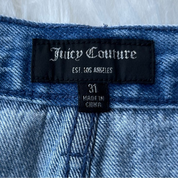🆕 Juicy Couture Women's Relaxed Fit Tie Dye Denim 100% Cotton Jeans Size 31 Blue - Picture 12 of 13